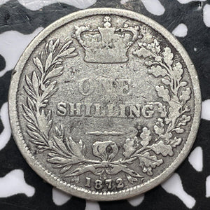 1872 Great Britain 1 Shilling Lot#D4021 Silver! Die#149