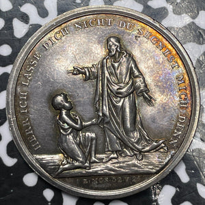 (1800) Germany Religious Medal By Loos Lot#JM6378 Silver! 36mm