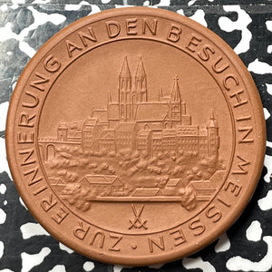 Undated Germany Meissen City View Porcelain Medal Lot#OV598 48mm