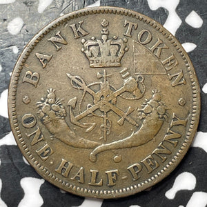 1857 Upper Canada 1/2 Penny Half Penny Token Lot#D4584