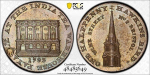 1793 G.B. Somersetshire Bristol 1/2 Penny Conder Token PCGS MS62BN Lot#G5941
