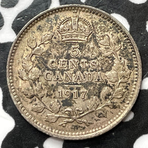 1917 Canada 5 Cents Lot#D4628 Silver! Nice!
