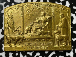 1932 France Lyon Societe Canine Kennel Club Award Plaque Lot#OV697 Obv. Scratch