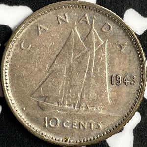 1943 Canada 10 Cents Lot#D4780 Silver! Nice!