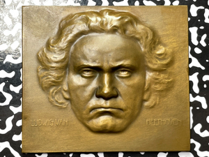 (1927) Austria Beethoven Uniface Plaque By Hartig Lot#OV741 62x70mm. Ni99l-146