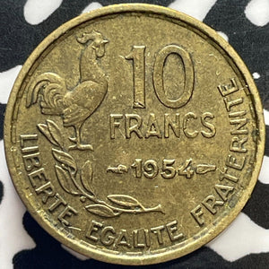 1954 France 10 Francs Lot#M7383 Key Date!