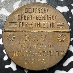 1914 Germany Hurdling Award Medal Lot#D3936 30mm