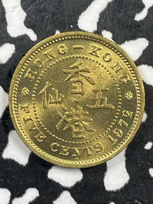 1972 Hong Kong 5 Cents Lot#M2880 High Grade! Beautiful!