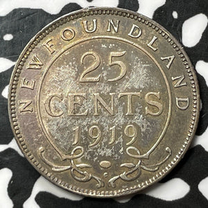 1919-C Newfoundland 25 Cents Lot#M9782 Silver! Nice!