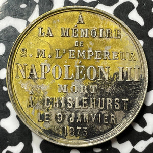 1873 France Napoleon III Death Medal Lot#JM6139 Silver! 33mm