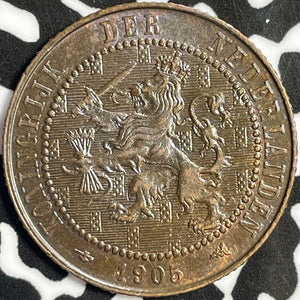 1905 Netherlands 2 1/2 Cents Lot#M8973 High Grade! Beautiful!