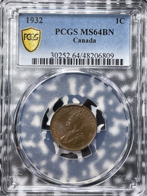 1932 Canada Small Cent PCGS MS64BN Lot#G6789 Choice UNC!