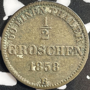 1858-B Germany Oldenburg 1/2 Groschen Half Groschen Lot#D6356