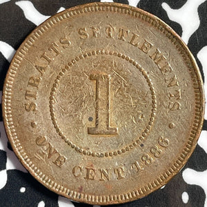 1886 Straits Settlements 1 Cent Lot#D5109 Better Date