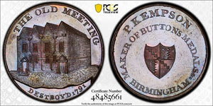 1791 G.B. Warwickshire Kempsons 1/2 Penny Conder Token PCGS MS63BN Lot#G5953