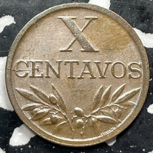 1942 Portugal 10 Centavos Lot#M0533 High Grade! Beautiful!