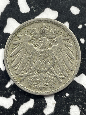 1913-F Germany 5 Pfennig Lot#M0851