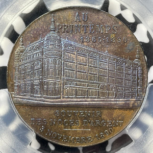 1890 France Jules Jaluzot Printemps 25th Anniversary Medal PCGS MS64BN Lot#G6165