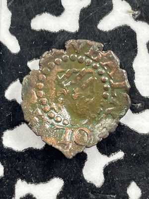 (1598-1621) Spain Banolas Philip III Dinero Lot#M2476