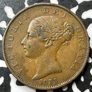1853 Great Britain 1/2 Penny Half Penny Lot#D5202
