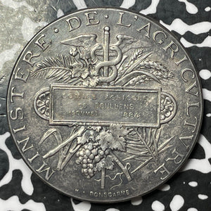 1884 France Ministry Of Agriculture Award Medal Lot#JM6156 Silver! 41mm