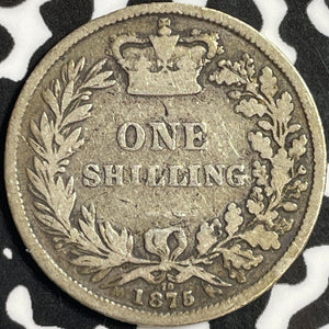 1875 Great Britain 1 Shilling Lot#D3041 Silver! Die#70