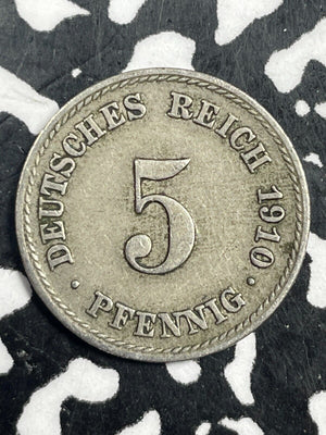 1910-F Germany 5 Pfennig Lot#M0818