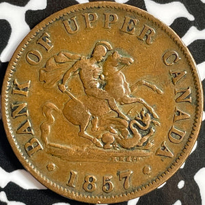 1857 Upper Canada 1/2 Penny Half Penny Token Lot#D4819