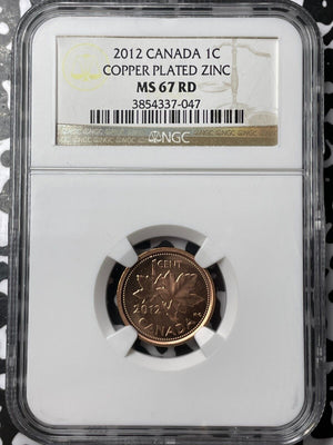 2012 Canada Small Cent NGC MS67RD Lot#G6459 Gem BU! Top Graded!