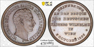 1888 Germany Prussia Wilhelm II Visit To Vienna Medal PCGS SP64 Lot#G5628