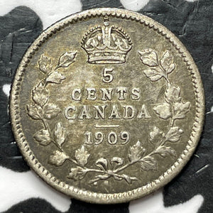 1909 Canada 5 Cents Lot#D6774 Silver! Nice!