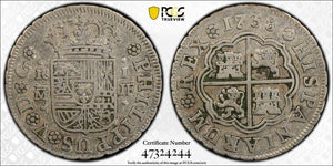 1738-M JF Spain 1 Real PCGS XF45 Lot#G6500 Silver! KM#298, Calico-454
