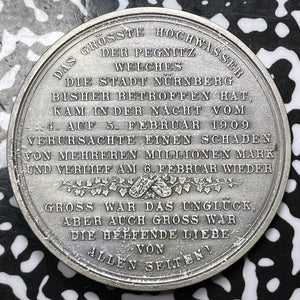 "1909" (1968) Germany Flood Of Pegnitz Medal Lot#OV1111 Edge #38, 50mm