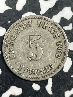 1902-F Germany 5 Pfennig Lot#M0828