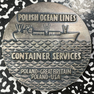 U/D Poland Danzig Container Ship Medal Lot#B1436 70mm. Original Box