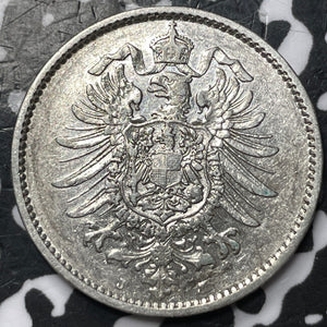 1885-J Germany 1 Mark Lot#JM6779 Silver! Nice! Better Date