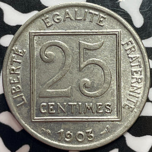 1903 France 25 Centimes Lot#M7647 Nice!