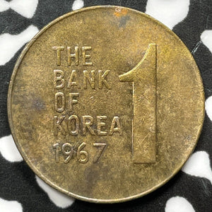 1967 Korea 1 Won Lot#D3361 High Grade! Beautiful!