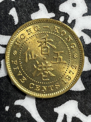1972-H Hong Kong 5 Cents Lot#W7580 High Grade! Beautiful!