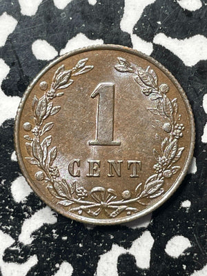 1883 Netherlands 1 Cent Lot#V9665 High Grade! Beautiful!