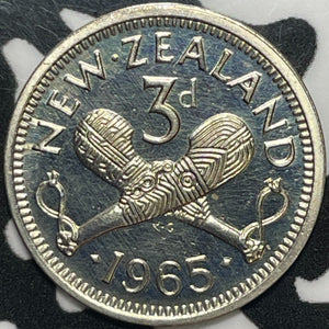1965 New Zealand 3 Pence Threepence Lot#M7238 Proof!