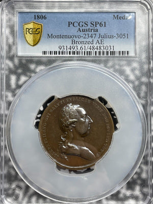 1806 Austria Joseph II Monument Medal PCGS SP61 Lot#GV6193 Nice UNC! Julius-3051