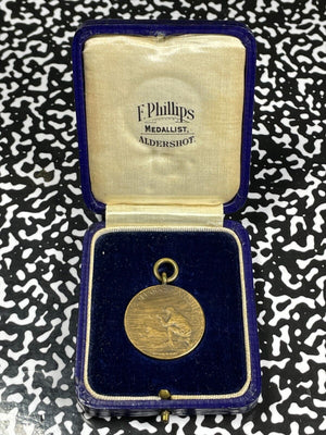 1924 Great Britain Rifle Shooting Award Medal In Original Box Lot#OV938 26mm