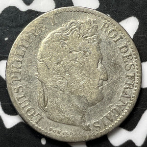 1842-*A France 1/2 Franc Half Franc Lot#D1407 Silver!