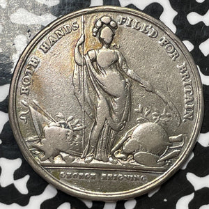 1736 G.B. George II Jernegan's Lottery Medal Lot#JM5821 Silver! 39mm. Eimer-537