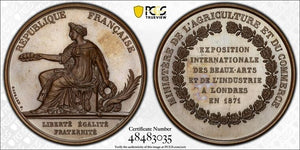 1871 France London International Exhibition Medal PCGS SP64 Lot#GV6195
