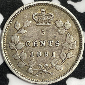 1891 Canada 5 Cents Lot#M9445 Silver! Nice!