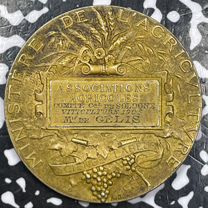 1905 France Ministry Of Agriculture/Viticulture Award Medal Lot#JM6348 41mm