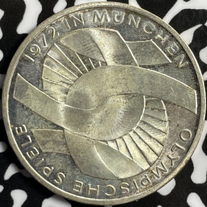 1972-F West Germany 10 Mark Lot#D6226 Silver! High Grade! Beautiful! Olympics