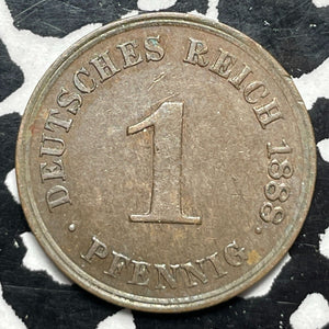 1888-J Germany 1 Pfennig Lot#M0035 Nice!